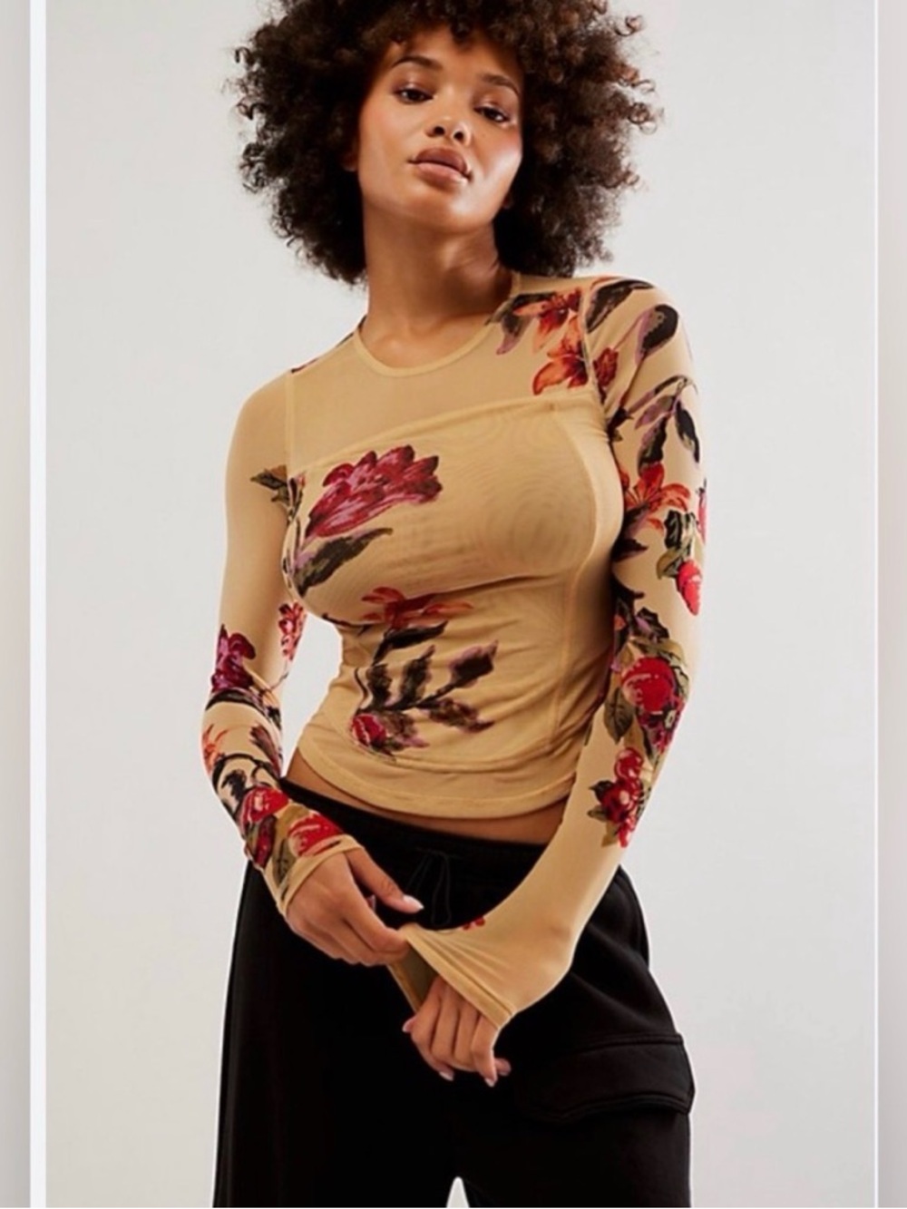 Free People Betty’s Garden Mesh Top🌹